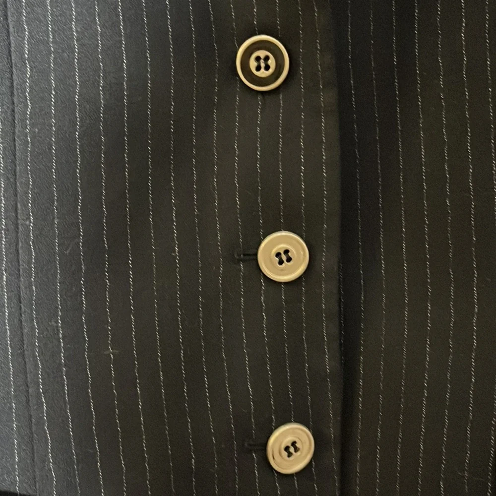 Le Suit pinstripe Navy pantsuit size 14 - Picture 3 of 6